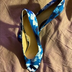 Heels Blue Floral Women's Pumps